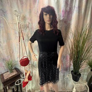 📌Cynthia Steffe Mix of Materials Laser-Cut Faux Leather Mini Dress